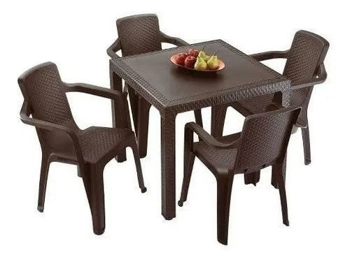 Silla Ratán con brazos / Pack 4 un.