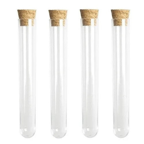 Tubo De Ensayo 16 Cm. + Corchos / 12 Un + Soporte